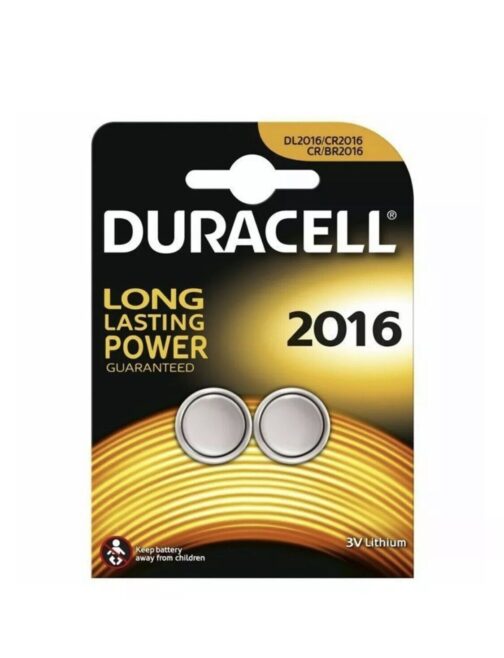 DURACELL  CR2016 | Battery Coin Cell Button 3v Lithium LONG EXP PACK OF 2